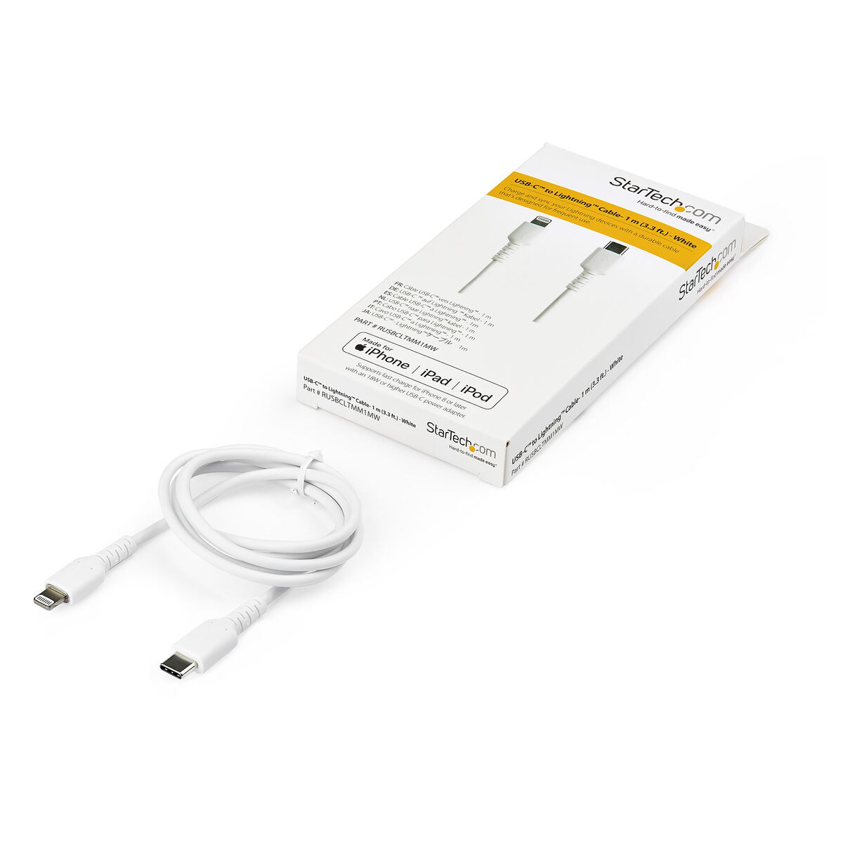 Kabel USB till Lightning Startech RUSBCLTMM1MW Vit 1 m - 3