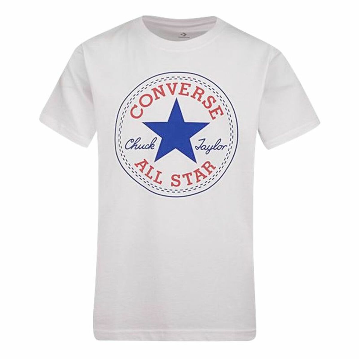Barn T-shirt med kortärm Converse Vit 16 år