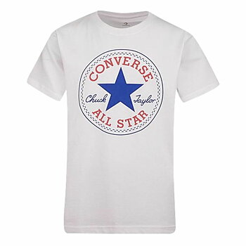 Barn T-shirt med kortärm Converse Vit 16 år
