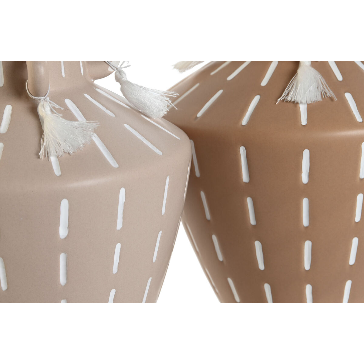 Vas Home ESPRIT Brun Ljusbrun Keramik Kolonial Frans 15,5 x 15,5 x 17,1 cm (2 antal) - 6