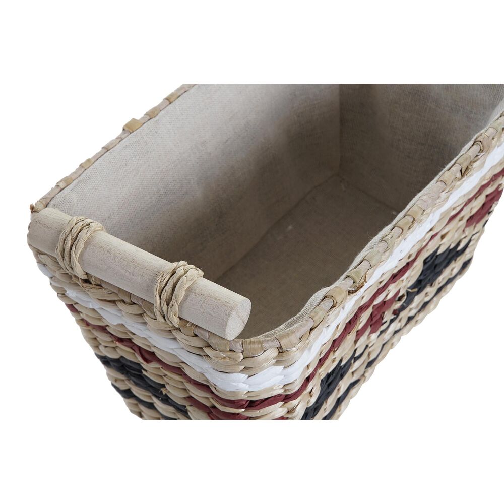 Korg - set DKD Home Decor Vit Svart Rödbrun Naturell Naturliga fibrer 39 x 27 x 24 cm 3 Delar - 2