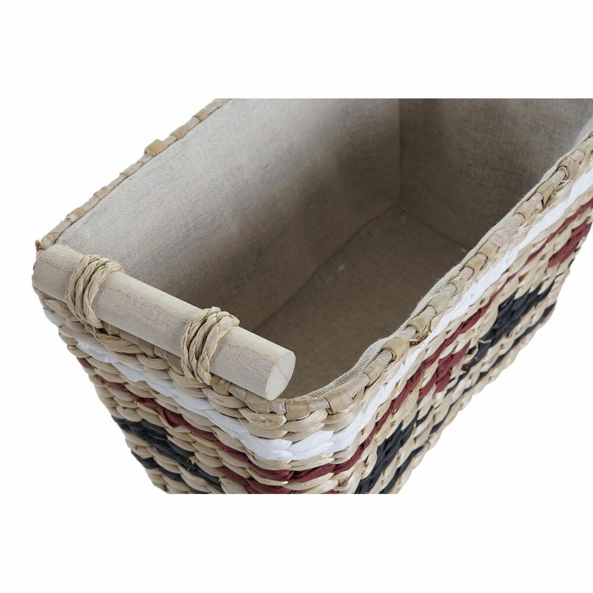 Korg - set DKD Home Decor Vit Svart Rödbrun Naturell Naturliga fibrer 39 x 27 x 24 cm 3 Delar - 8