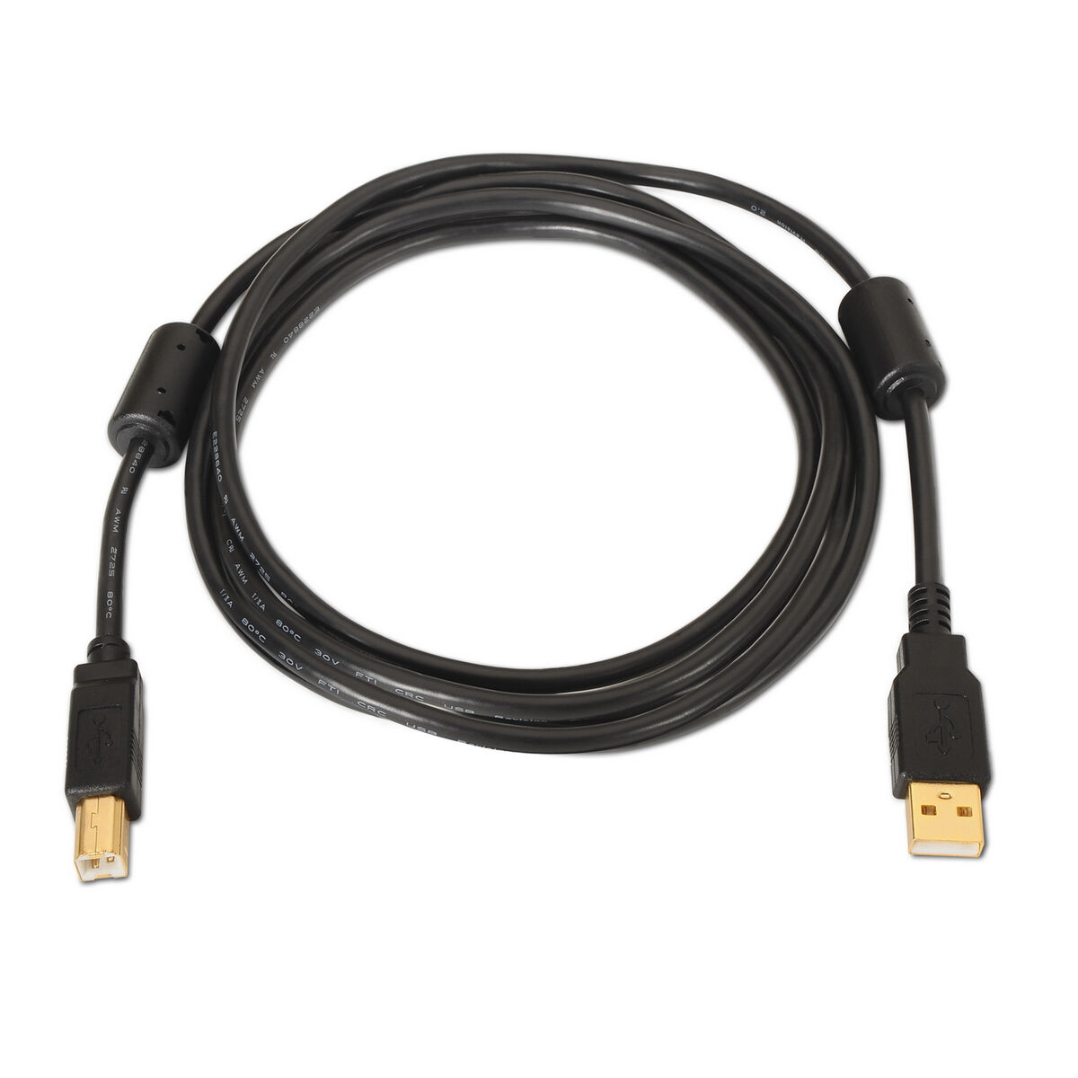 USB 2.0 A till USB B Kabel Aisens A101-0010 Svart 3 m - 2