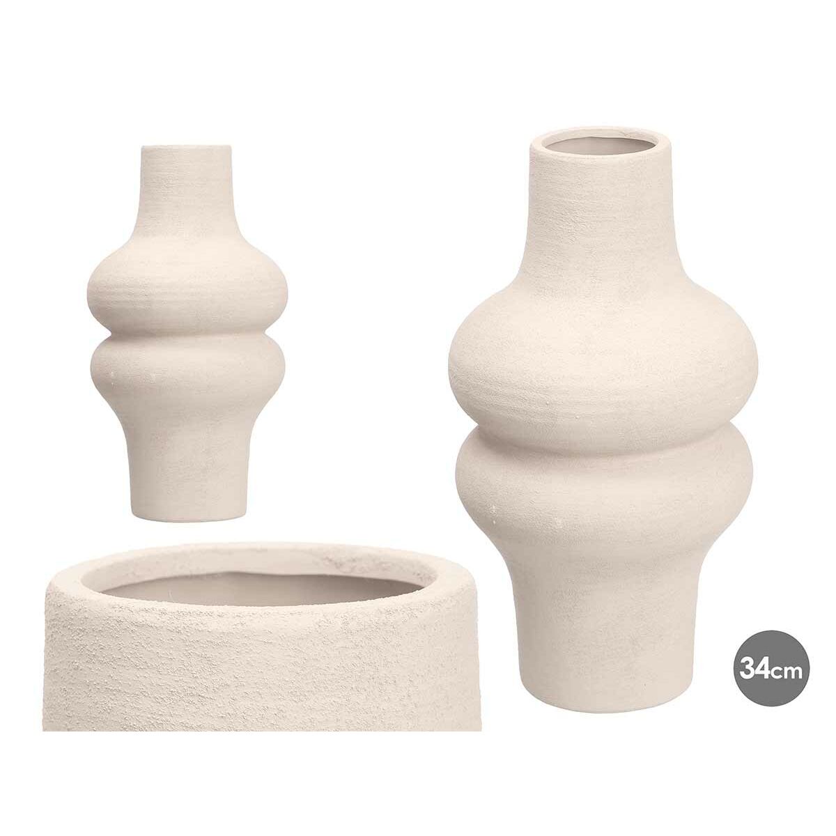Vas Gift Decor Vit Keramik 18 x 34,5 x 18 cm - 2