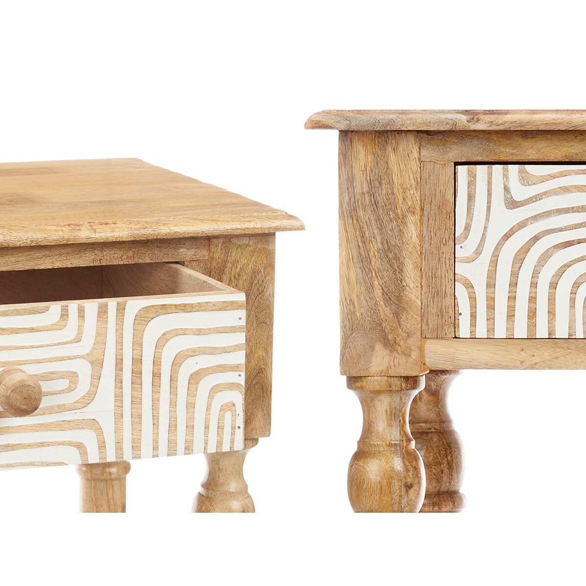 Hallmöbel med 2 lådor Gift Decor Vit Brun 98 x 77 x 42 cm Kurva - 4