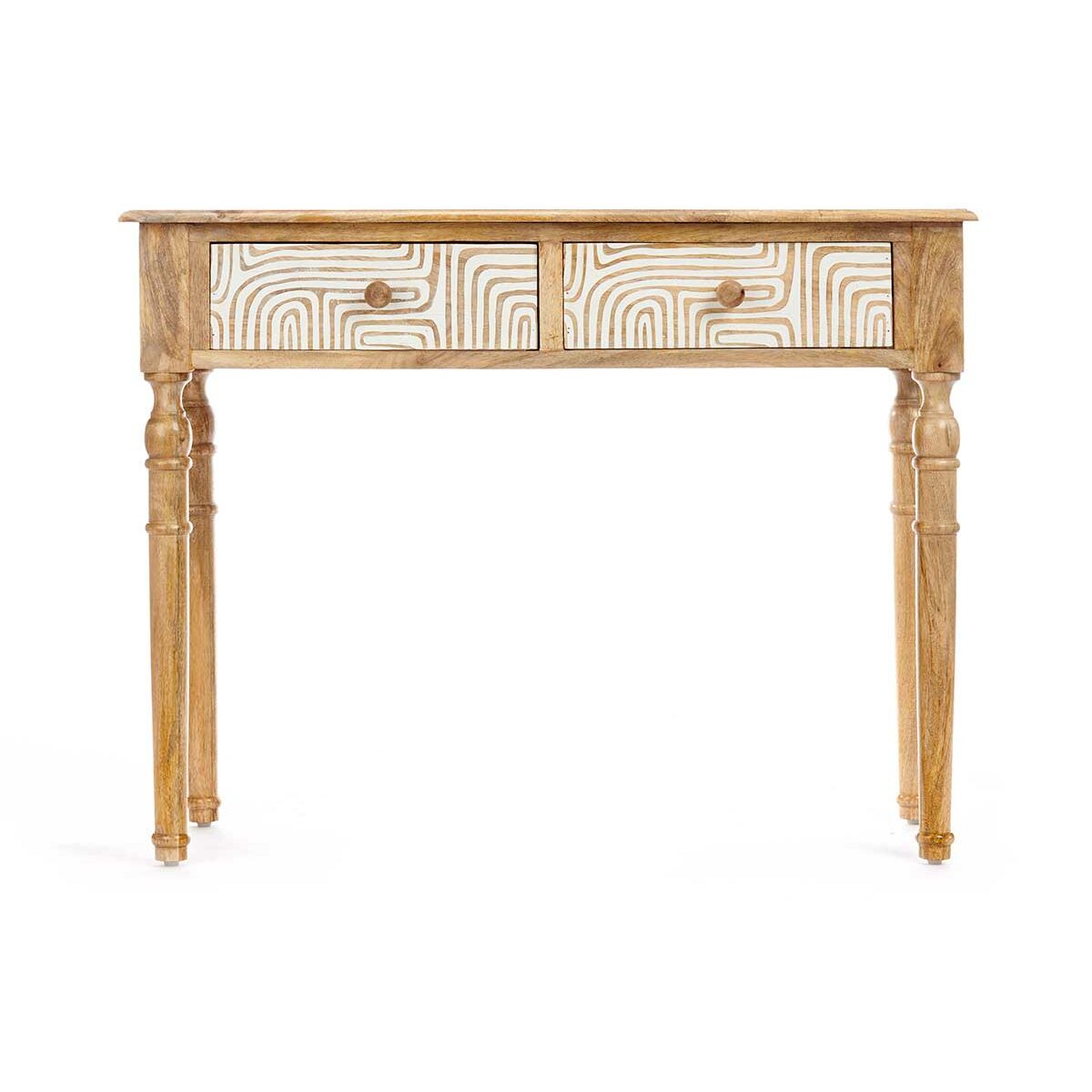 Hallmöbel med 2 lådor Gift Decor Vit Brun 98 x 77 x 42 cm Kurva - 3