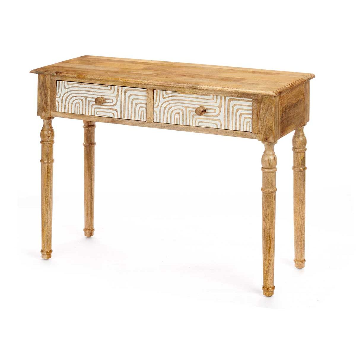 Hallmöbel med 2 lådor Gift Decor Vit Brun 98 x 77 x 42 cm Kurva
