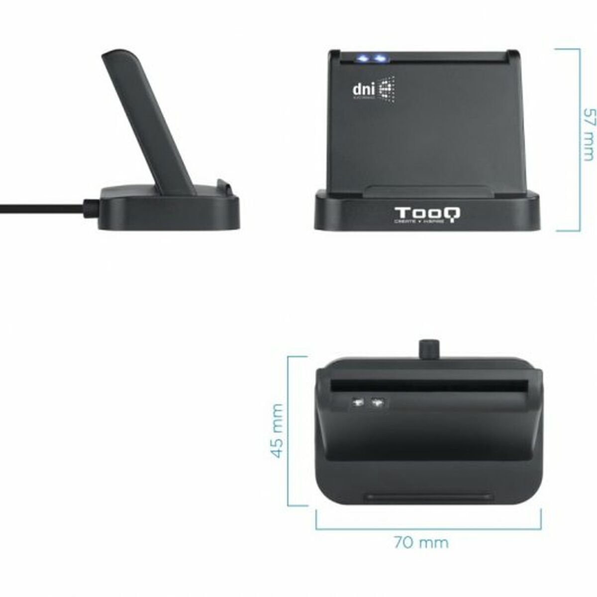 Smartkortläsare TooQ TQR-220B Svart - 3