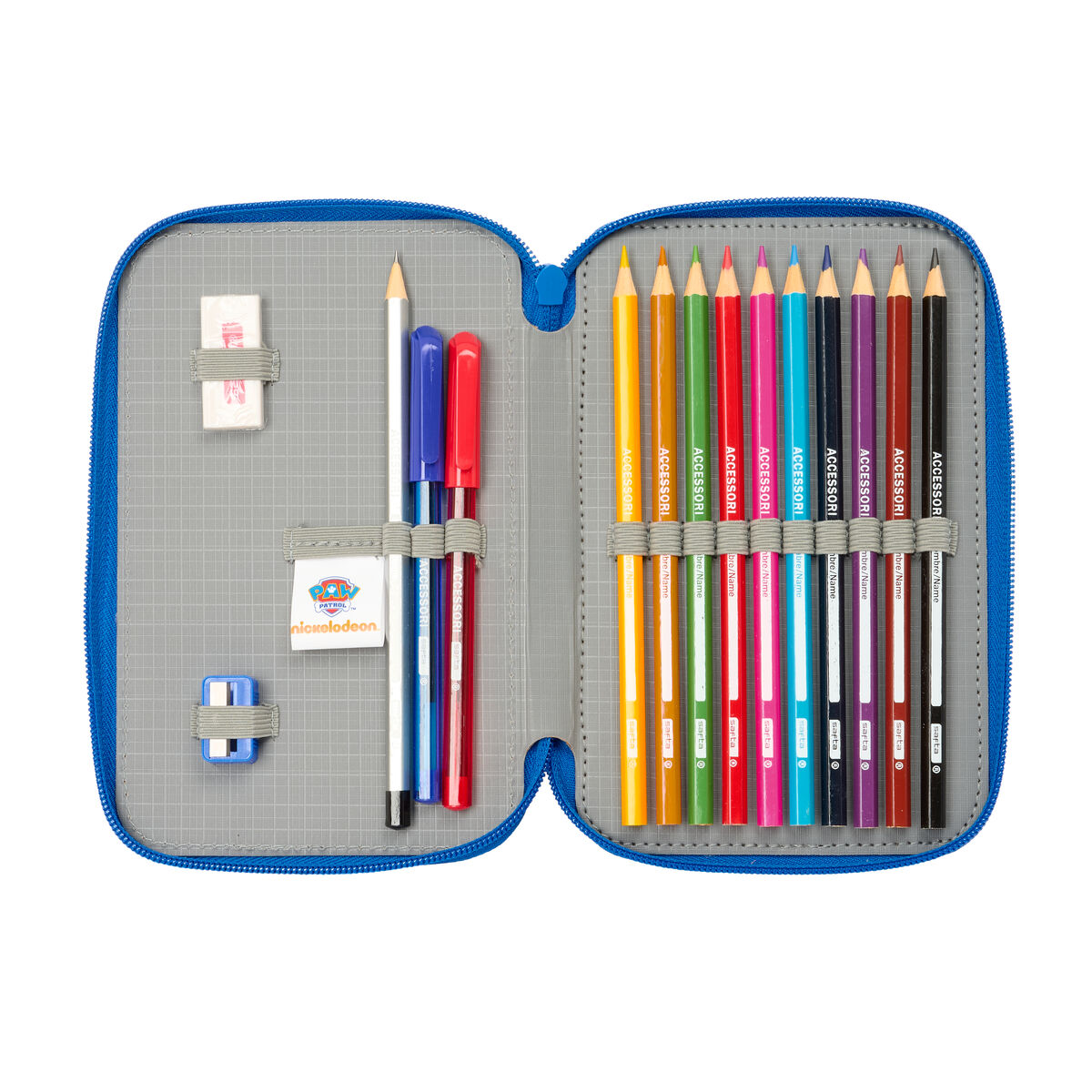Dubbelt pennfodral The Paw Patrol Cool Blå Röd 12.5 x 19.5 x 4 cm 29 Delar - 2