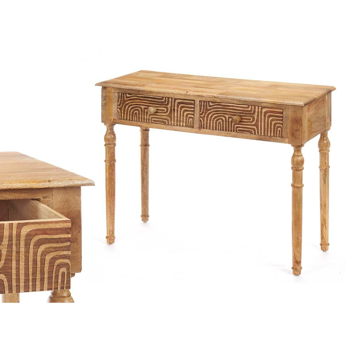 Hallmöbel med 2 lådor Gift Decor Brun 98 x 77 x 42 cm Kurva - 2