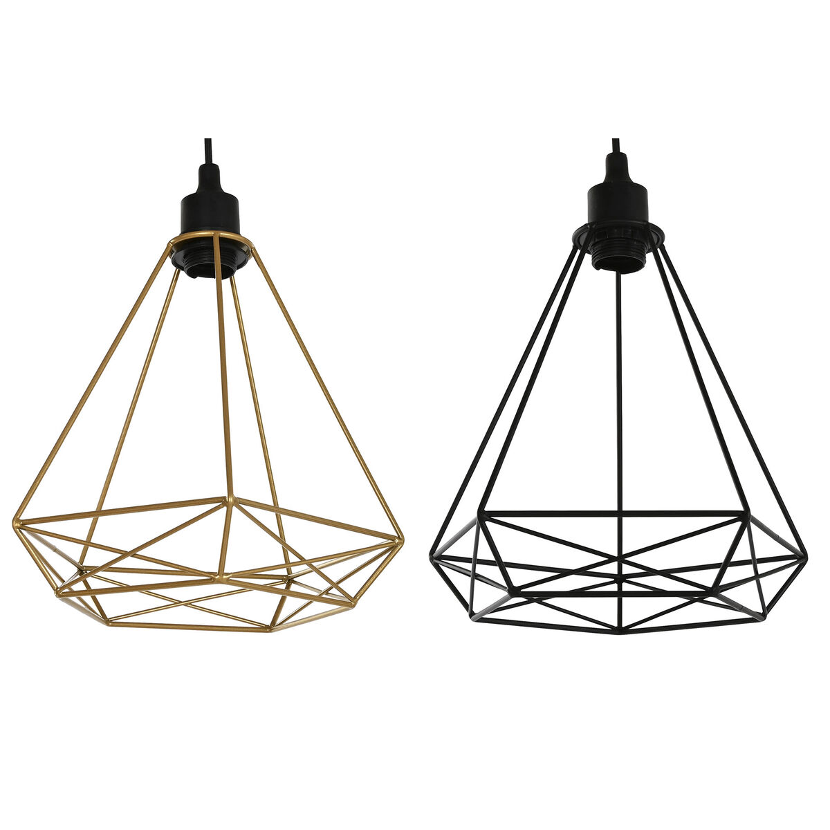 Taklampa Home ESPRIT Svart Gyllene Metall 50 W 28 x 27 x 34 cm (2 antal)