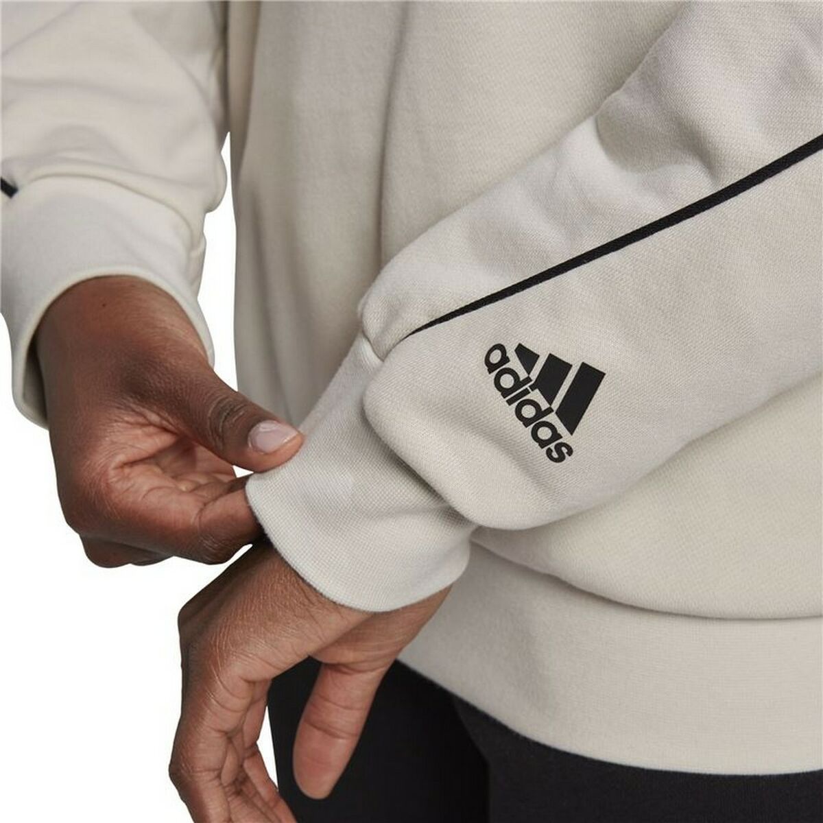 Tröja utan huva Dam Adidas Giant Logo Beige - 5