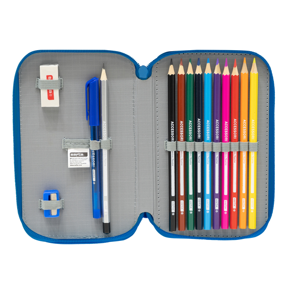 Dubbelt pennfodral R. C. Deportivo de La Coruña Blå Vit 12.5 x 19.5 x 4 cm - 4