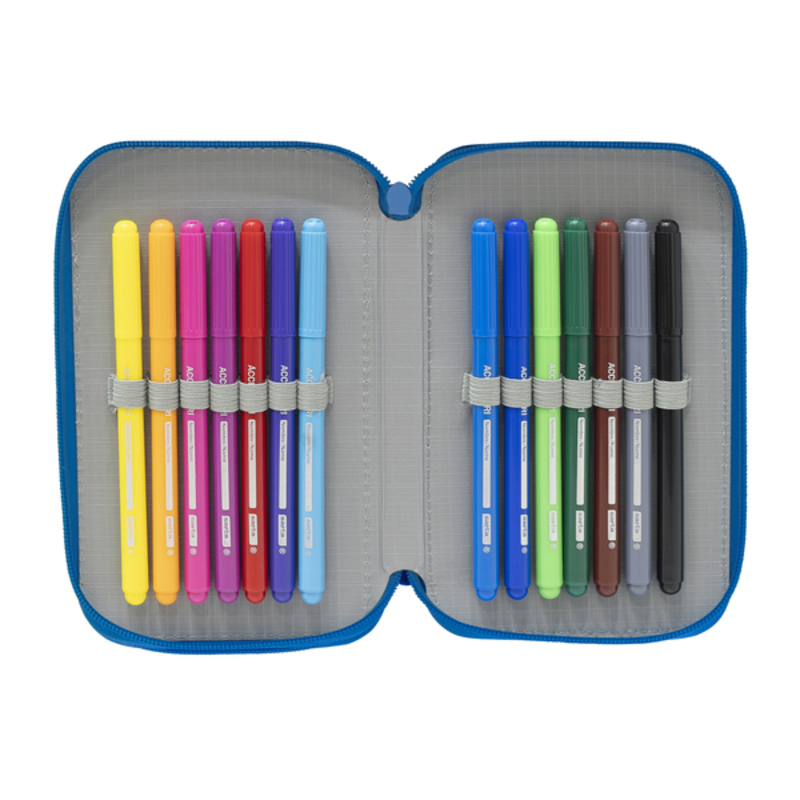 Dubbelt pennfodral R. C. Deportivo de La Coruña Blå Vit 12.5 x 19.5 x 4 cm - 6