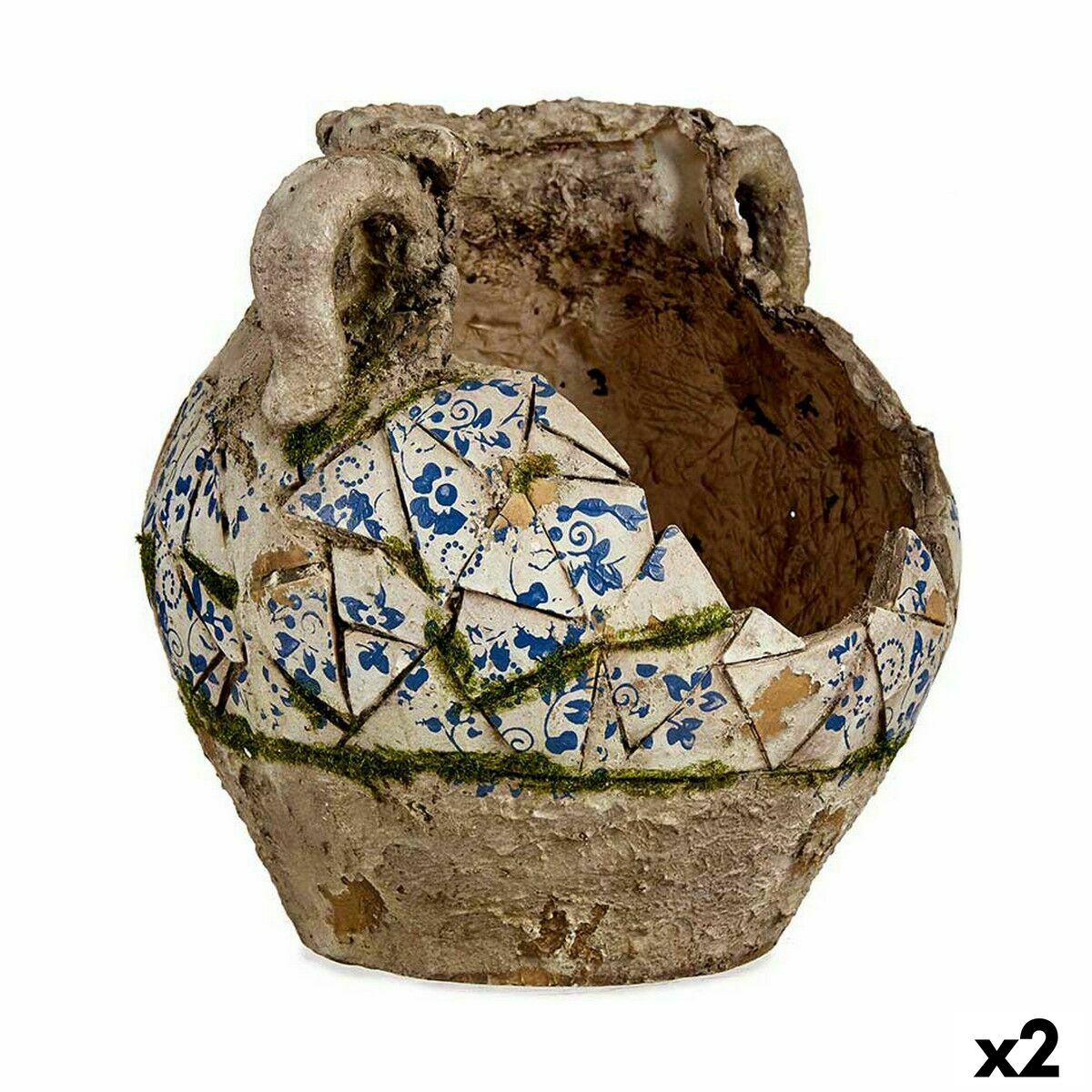 Dekorativ Trädgårdsfigur Ibergarden Polyresin Vas 28,5 x 28 x 28,5 cm (2 antal)
