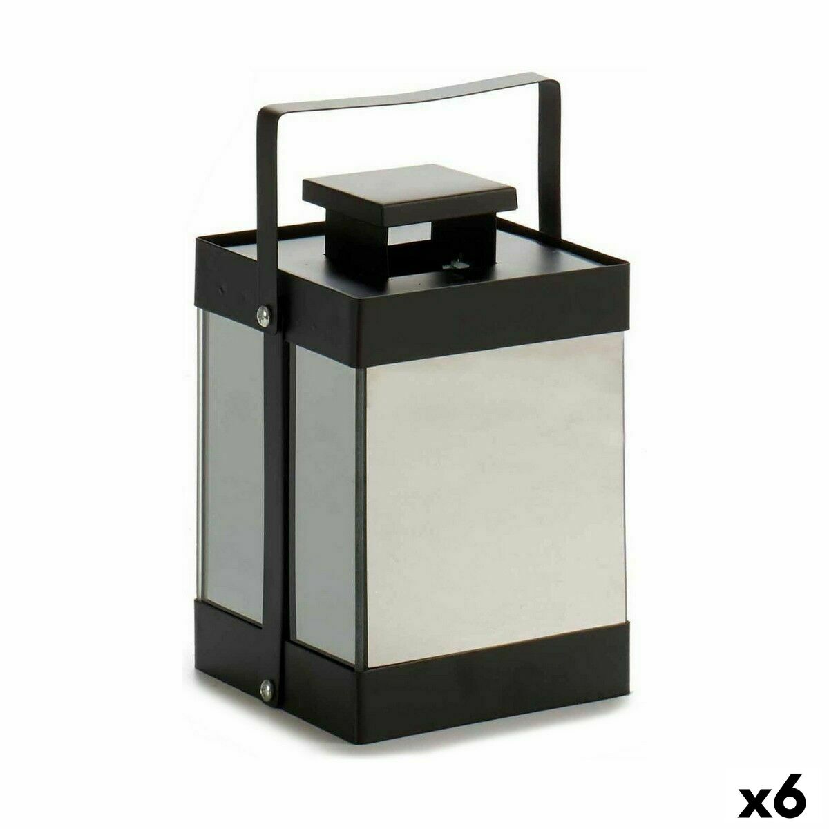 LED-lykta Gift Decor Svart 12,5 x 18,5 x 12,5 cm Speglar (6 antal) - 3