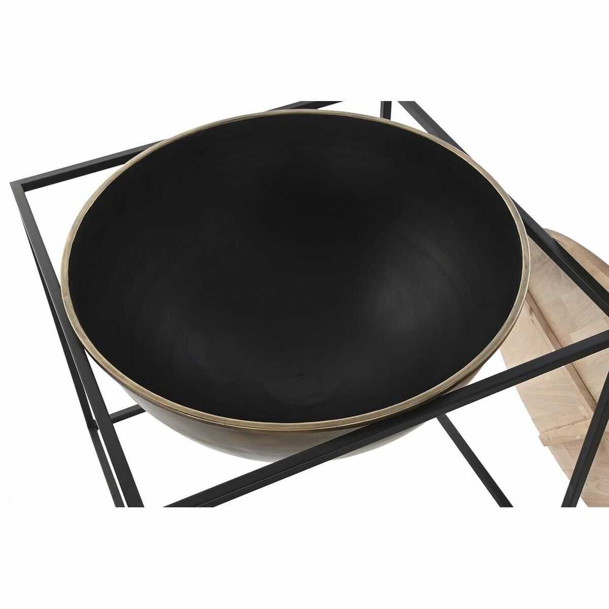 Sidobord DKD Home Decor Brun Svart Trä Metall 64 x 64 x 62,5 cm - 4