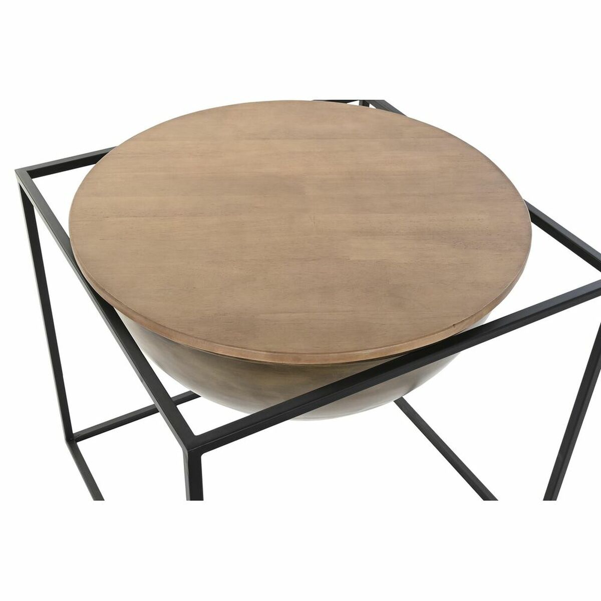 Sidobord DKD Home Decor Brun Svart Trä Metall 64 x 64 x 62,5 cm - 2