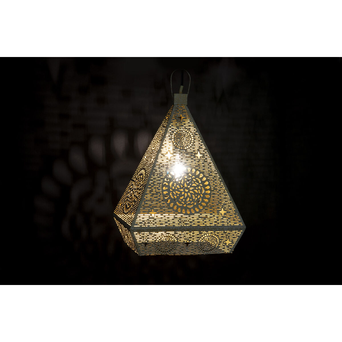 Taklampa Home ESPRIT Vit Gyllene Metall 25 W 29 x 26 x 40 cm - 2