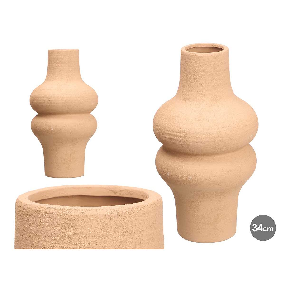 Vas Gift Decor Brun Keramik 18 x 34,5 x 18 cm - 2