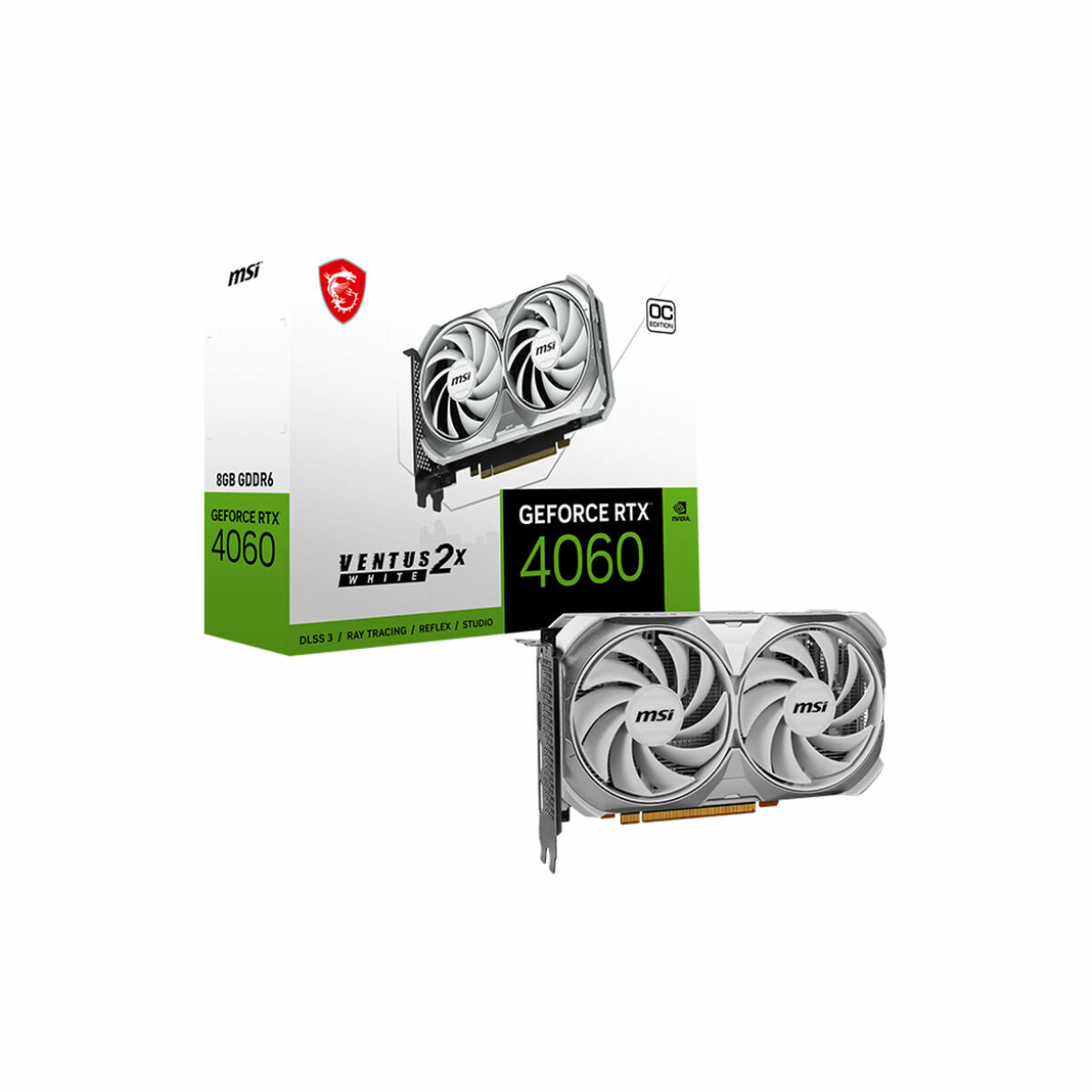 Grafikkort MSI GEFORCE RTX 4060 VENTUS 2X WHITE 8G OC Geforce RTX 4060 8 GB GDDR6