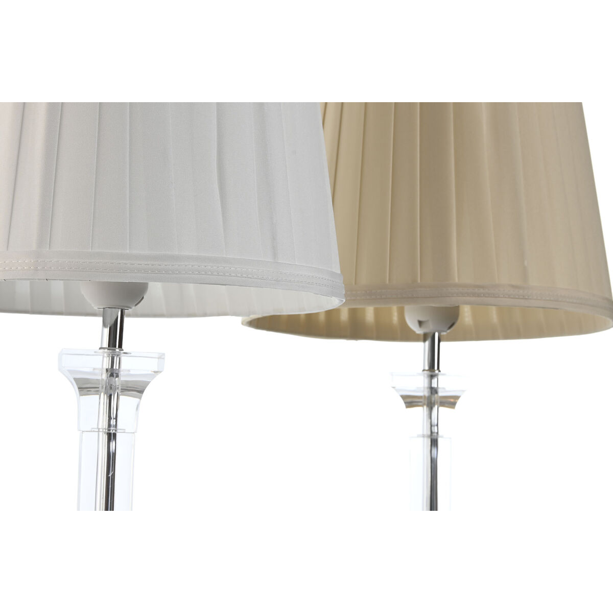 Bordslampa Home ESPRIT Vit Beige Metall 60 W 220 V 25 x 25 x 50 cm (2 antal) - 2