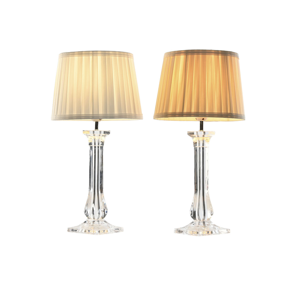 Bordslampa Home ESPRIT Vit Beige Metall 60 W 220 V 25 x 25 x 50 cm (2 antal) - 5