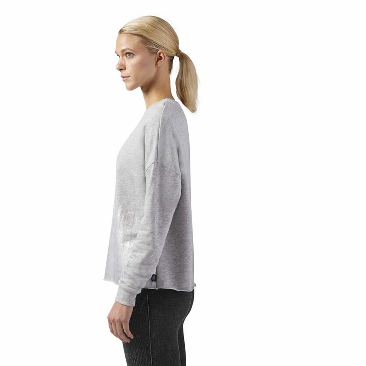 Tröja utan huva Herr Reebok Foil Crew Ljusgrå - 4