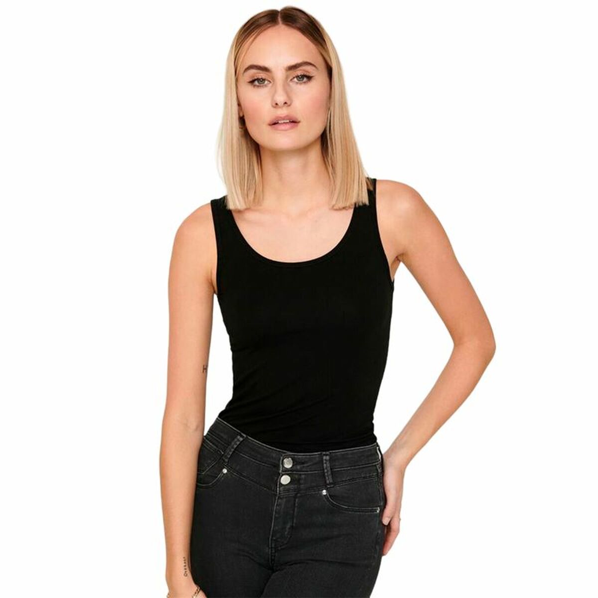 Tanktop, Dam Only Onllive Love Long Svart - 3