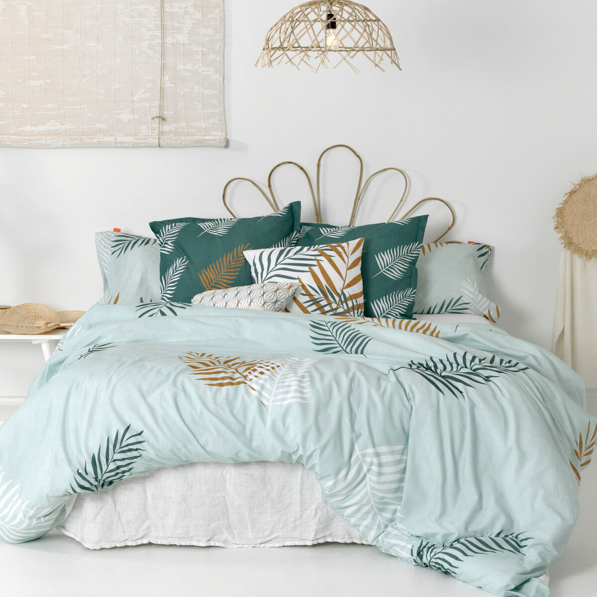 Påslakan HappyFriday Blanc Foliage mint  Multicolour 260 x 240 cm - 5