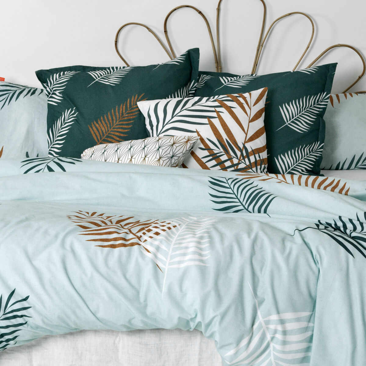 Påslakan HappyFriday Blanc Foliage mint  Multicolour 260 x 240 cm - 9