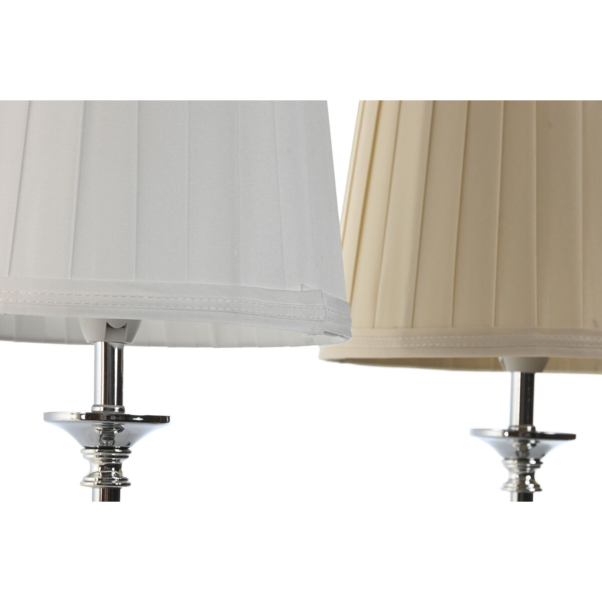 Bordslampa Home ESPRIT Vit Beige Metall 25 W 220 V 20 x 20 x 46 cm (2 antal) - 2
