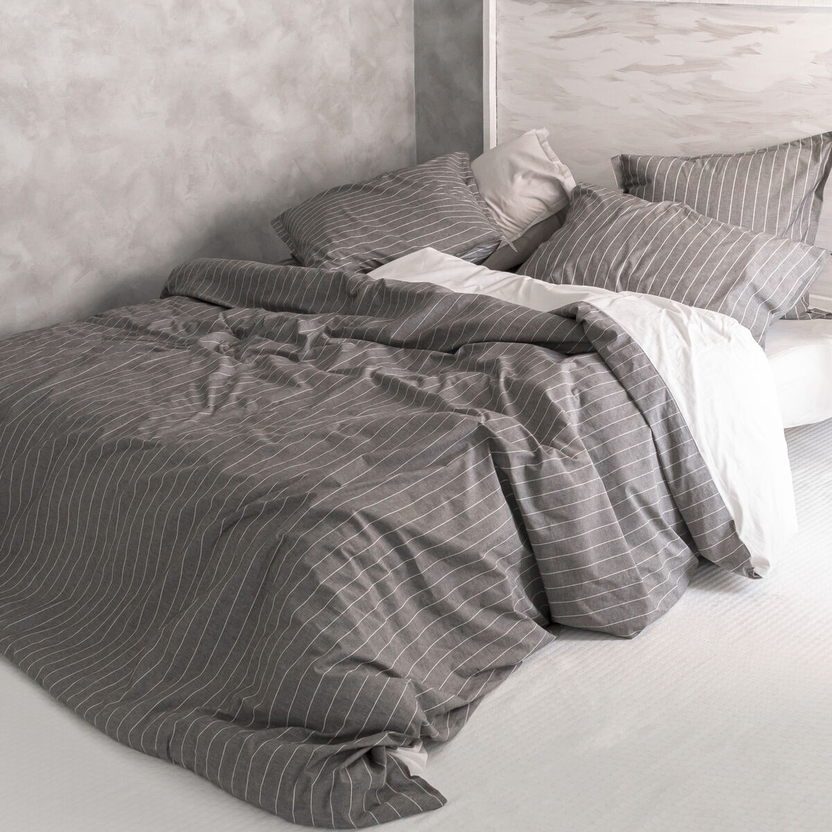 Påslakan HappyFriday Basic Oxford Grå 240 x 220 cm - 5