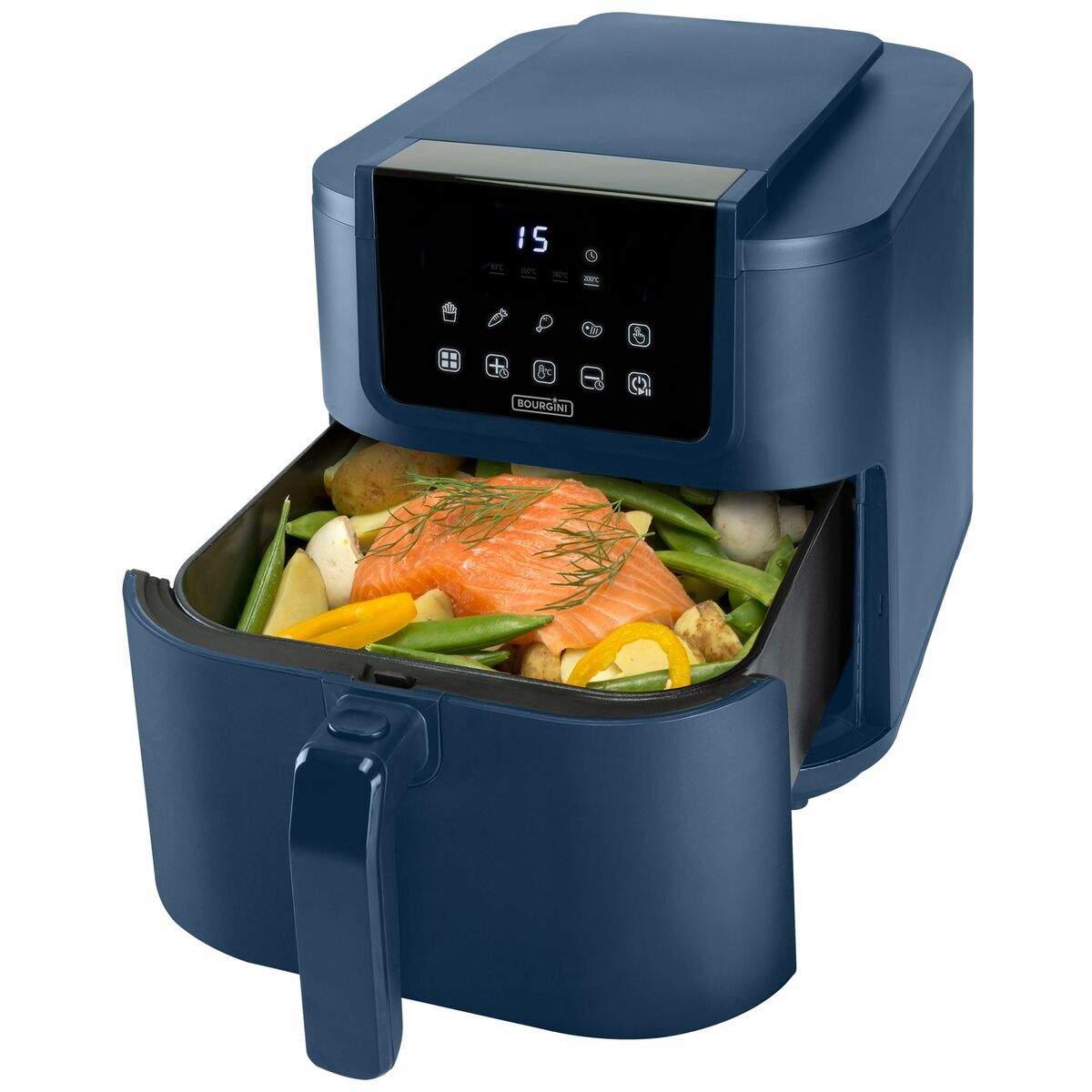 Luftfritös Bourgini 184176     AZUL Svart 8 L