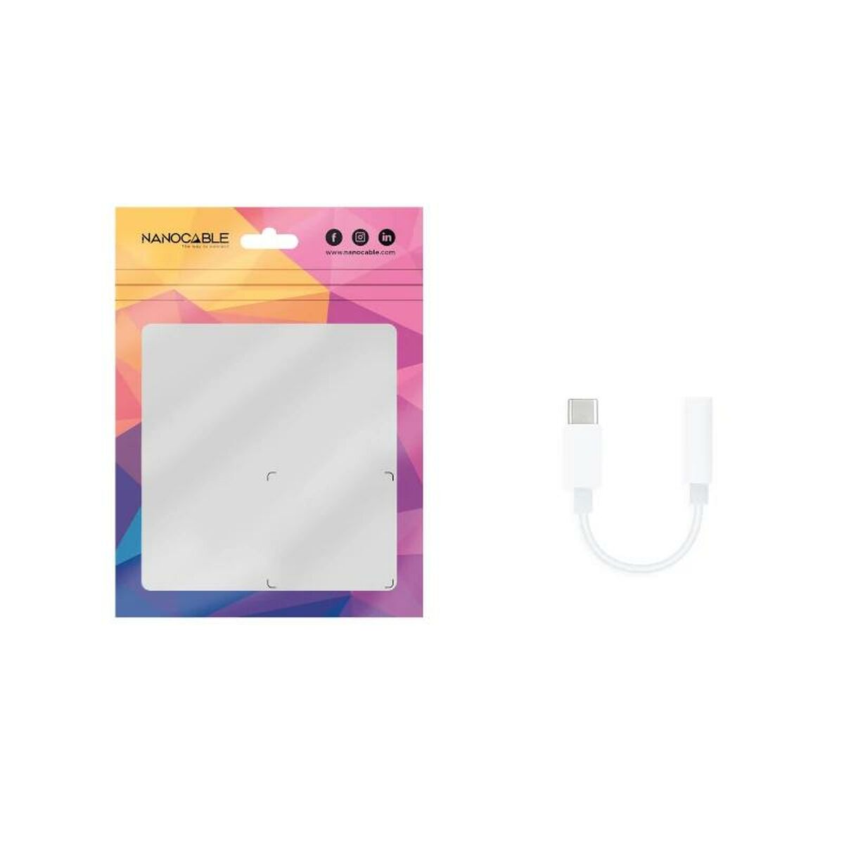 USB-C till Jack 3.5 mm Adapter NANOCABLE 10.24.1205-W Vit (1 antal) - 3