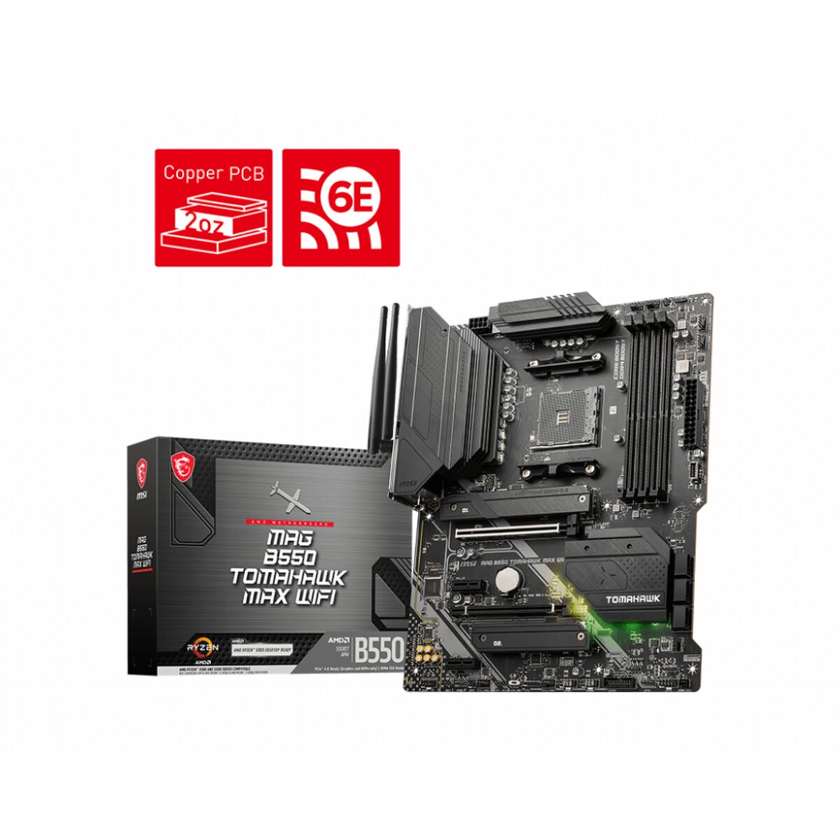 Moderkort MSI MAG B550 TOMAHAWK MAX WIFI AMD AM4 AMD B550 ATX - 6