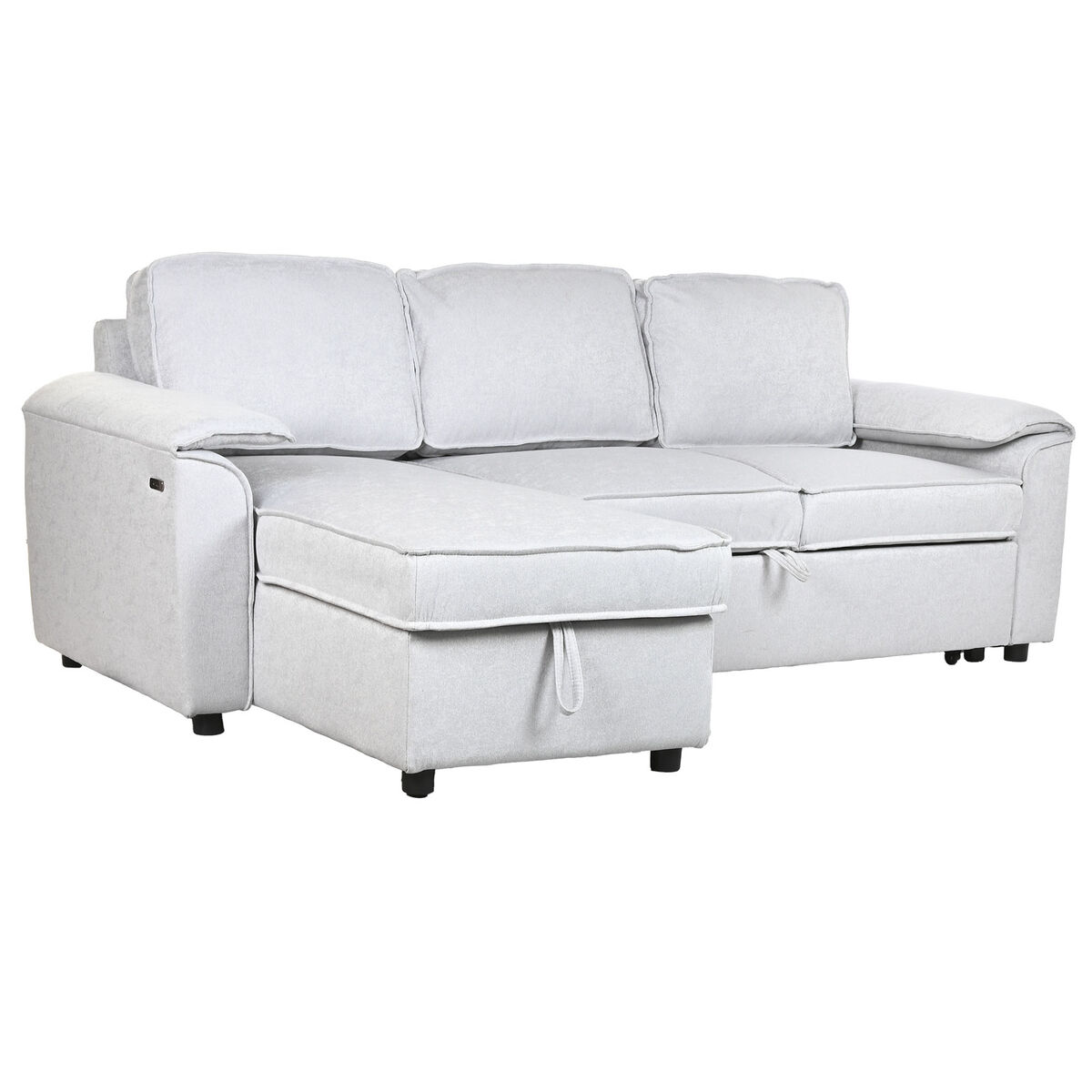 Bäddsoffa Home ESPRIT Ljusgrå Modern 220 x 153 x 88 cm