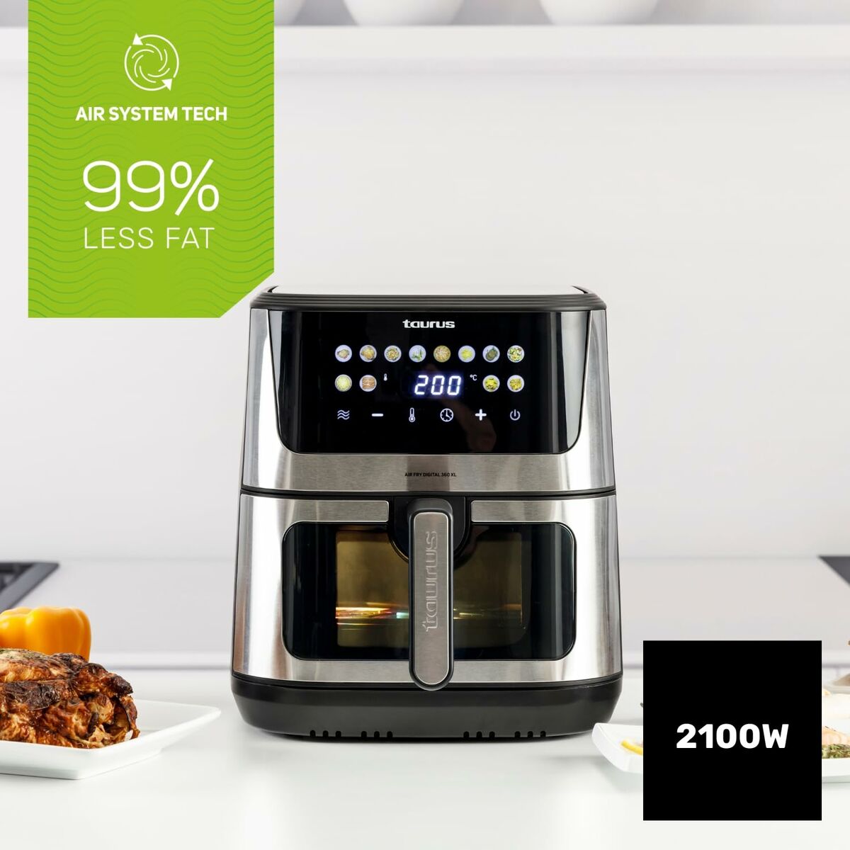 Luftfritös Taurus AIR FRY 360XL Svart 2100 W 8 L - 2