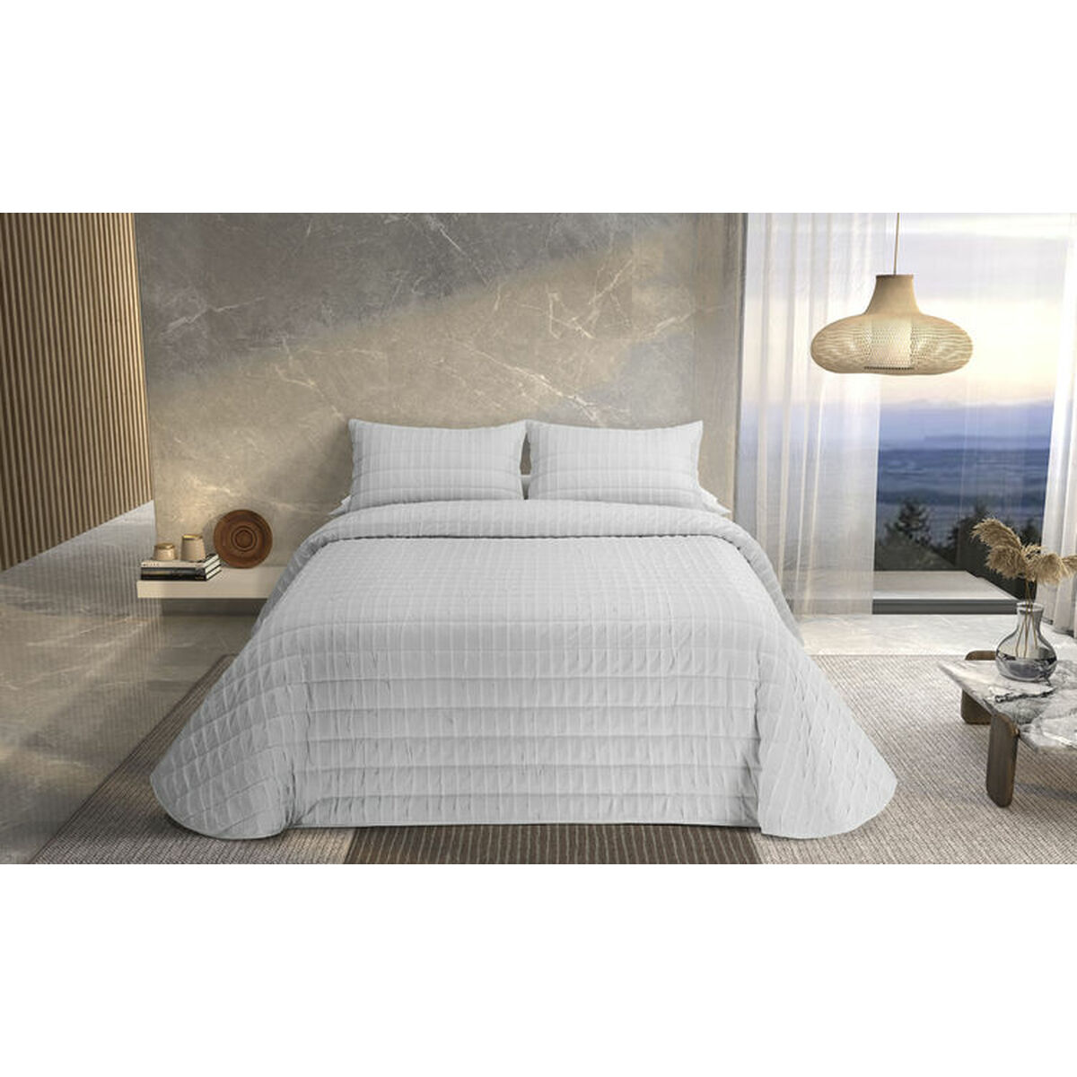 Sängöverdrag Pierre Cardin ONDAS Vit Säng 105 (2 Delar) - 2
