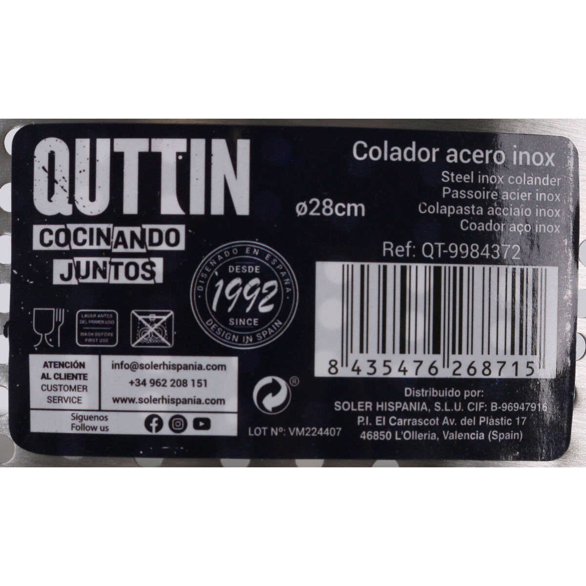 Sil Quttin Stål Ø 28,3 x 12,7 cm (8 antal) - 5