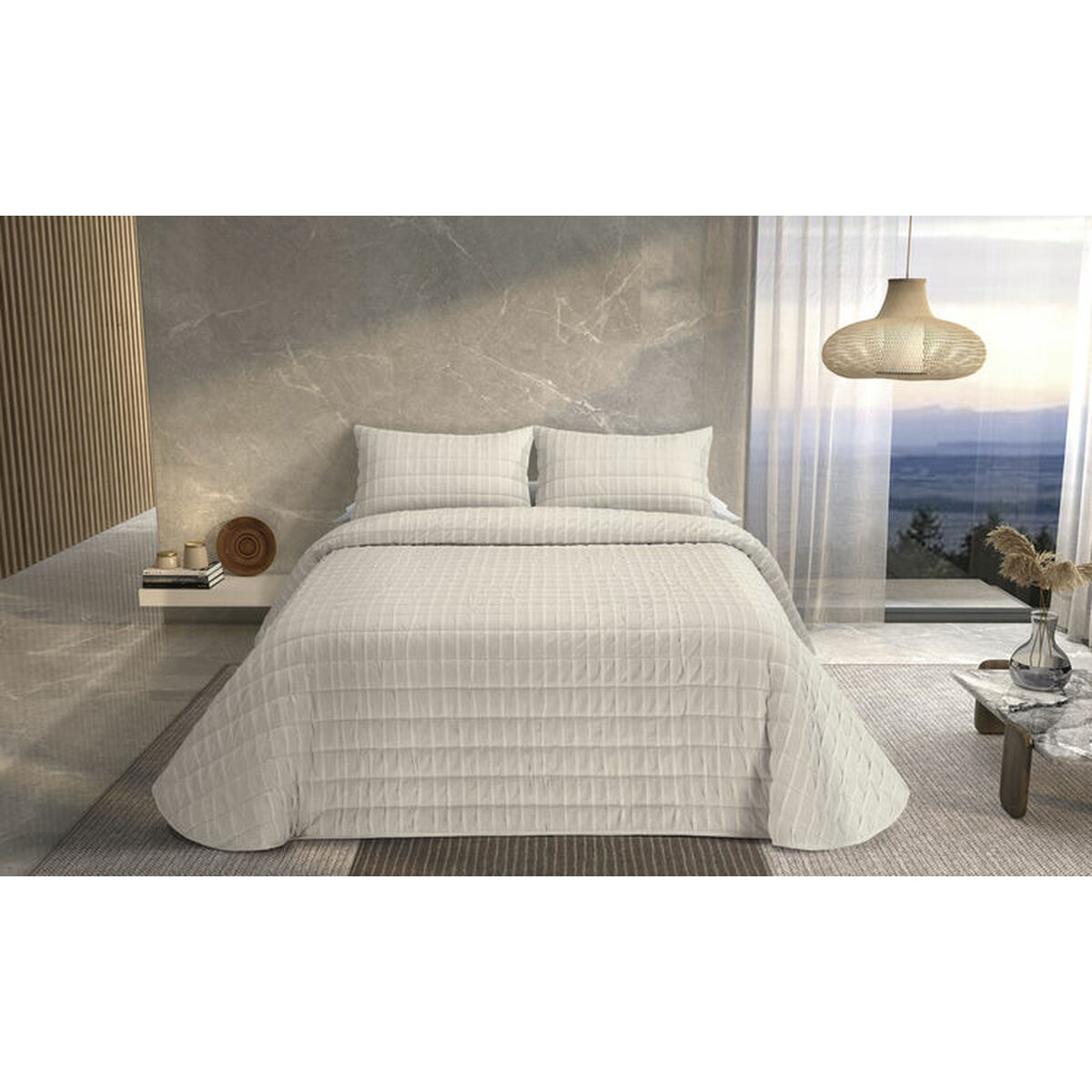Sängöverdrag Pierre Cardin ONDAS Beige Säng 105 (2 Delar) - 2