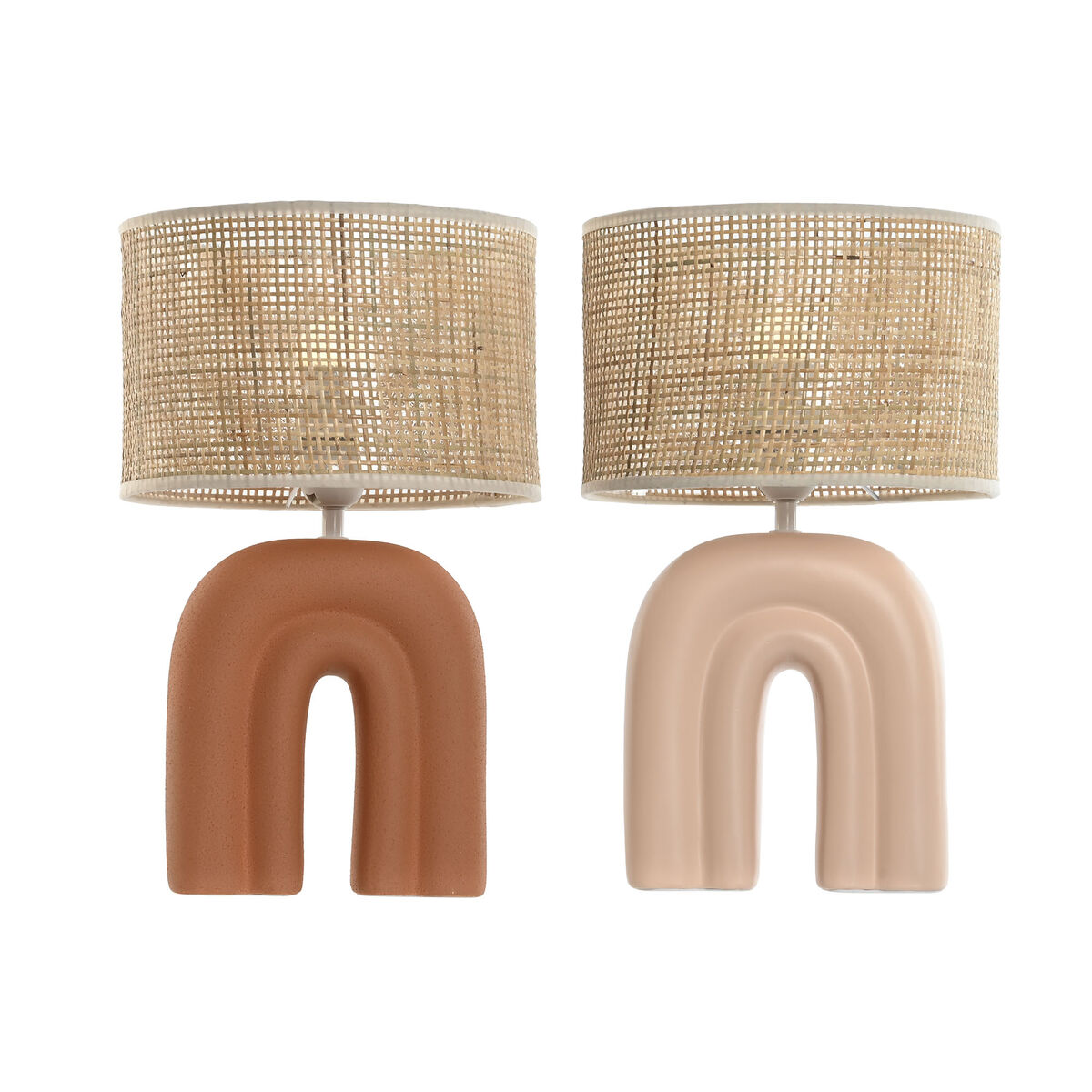 Bordslampa Home ESPRIT Senap Terrakota n 22 x 22 x 38 cm (2 antal) - 2