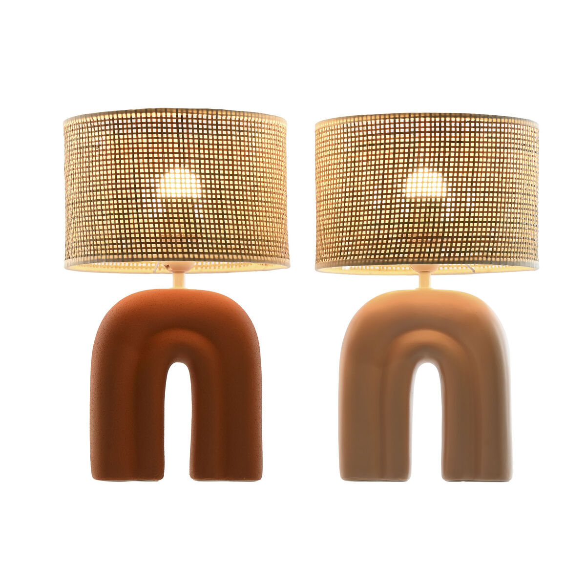 Bordslampa Home ESPRIT Senap Terrakota n 22 x 22 x 38 cm (2 antal) - 3