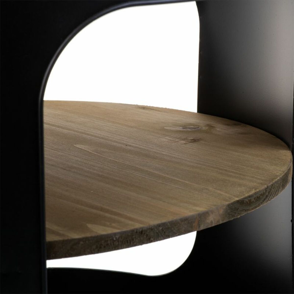 Sidobord Alexandra House Living Svart metall och granträ 60 x 60 x 47 cm - 6