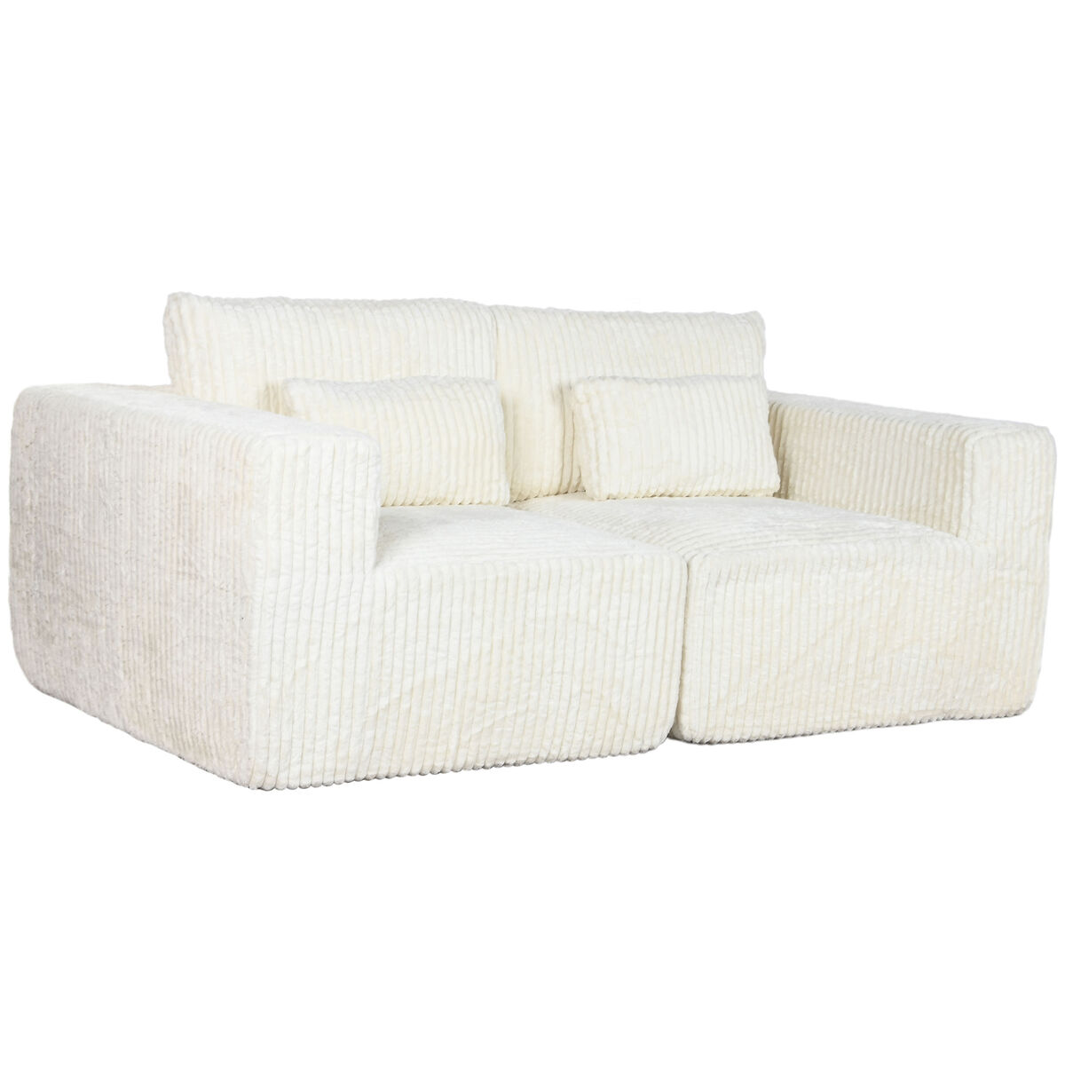 Soffa Home ESPRIT Kräm Scandi 220 x 158 x 91 cm
