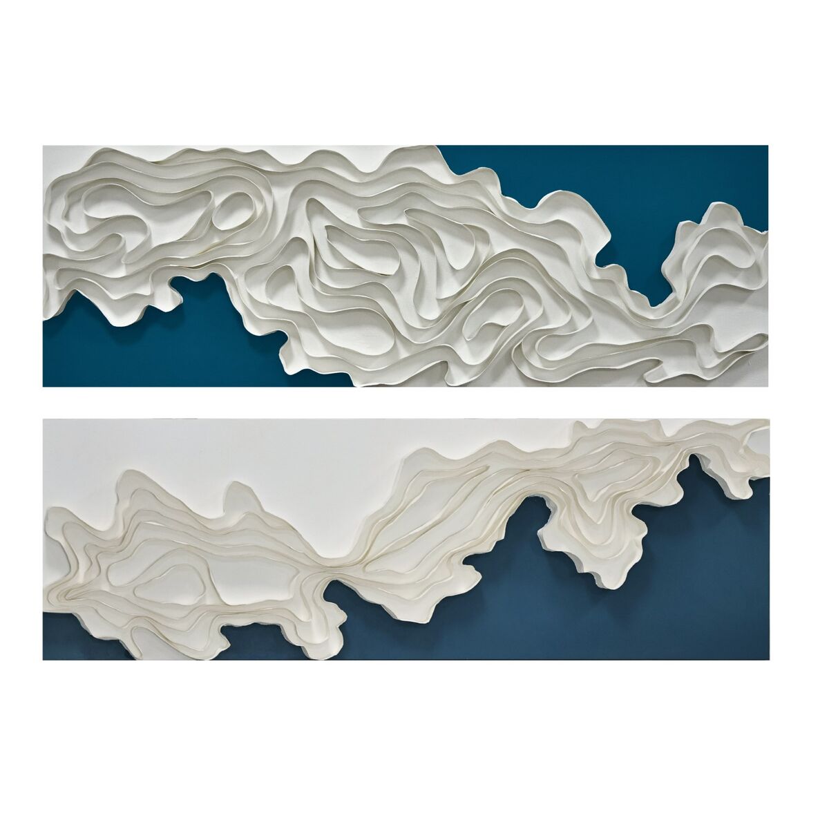 Kanvas Home ESPRIT Blå Vit Modern 150 X 6 X 50 CM (2 antal)