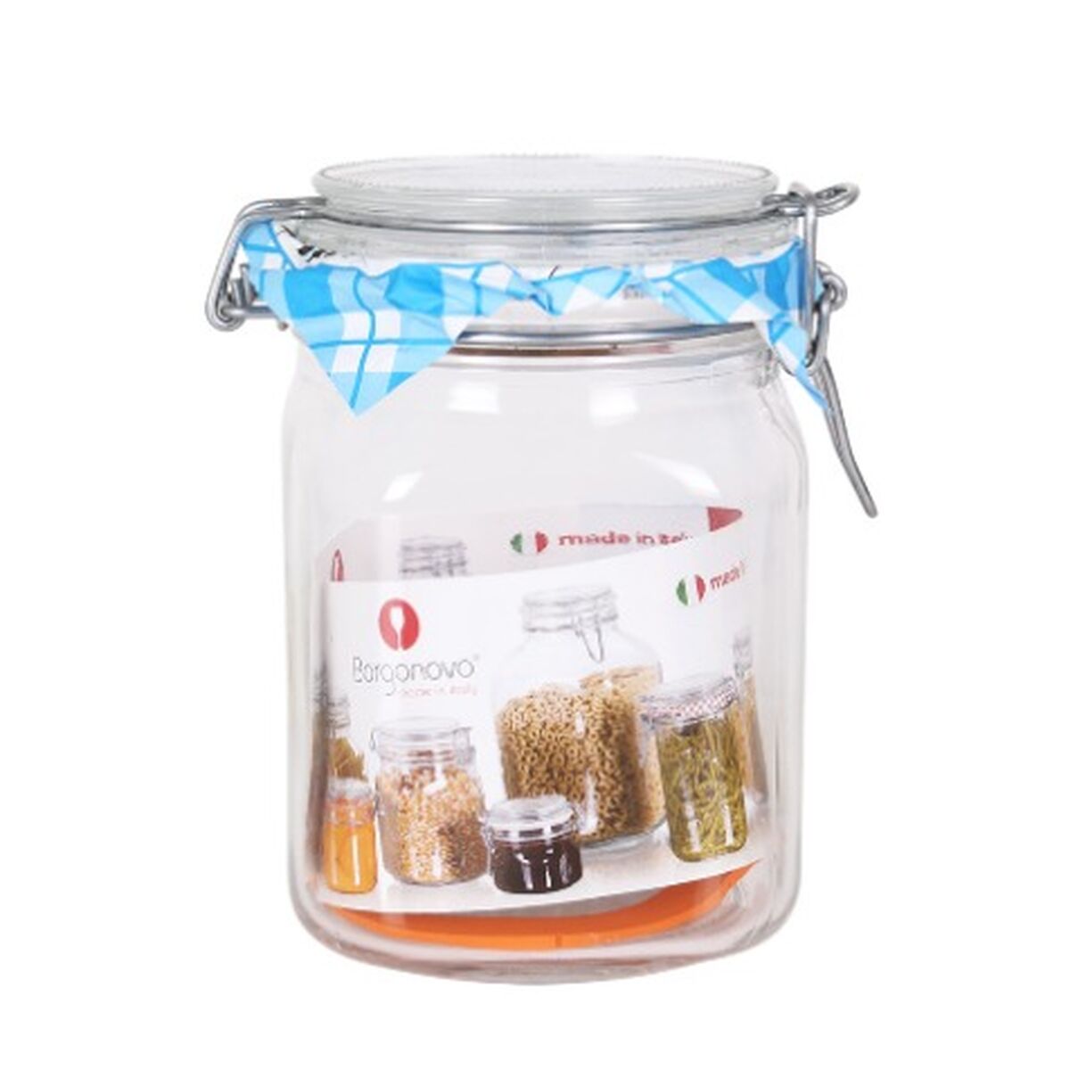 Burk Borgonovo Hermetisk Transparent Glas 1L 10,5 x 10,5 x 15,5 cm (6 antal) - 2