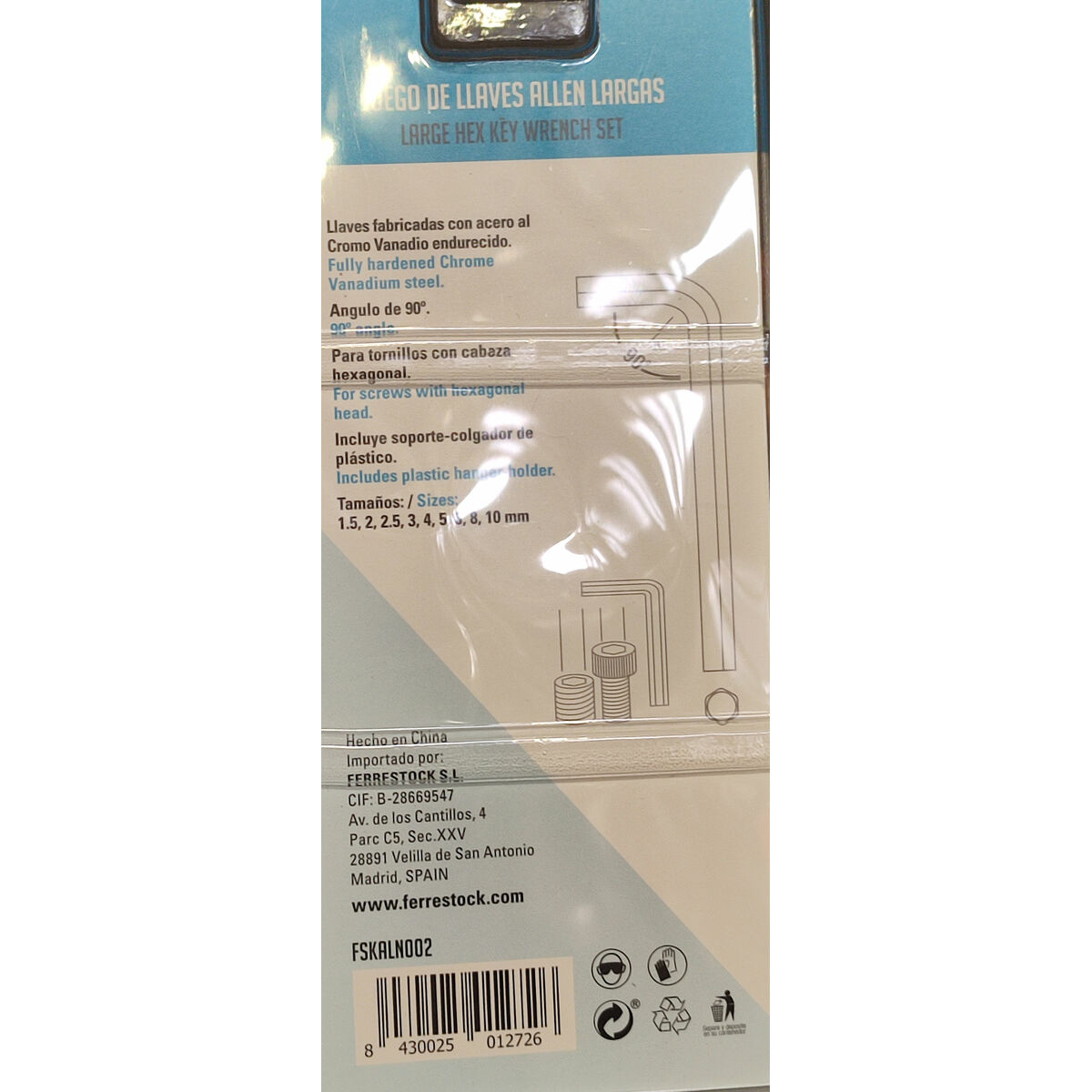 Insexnyckelsats Ferrestock 1,5 - 2 - 2,5 - 3 - 4 - 5 - 6 - 8 - 10 mm 9 pcs - 4