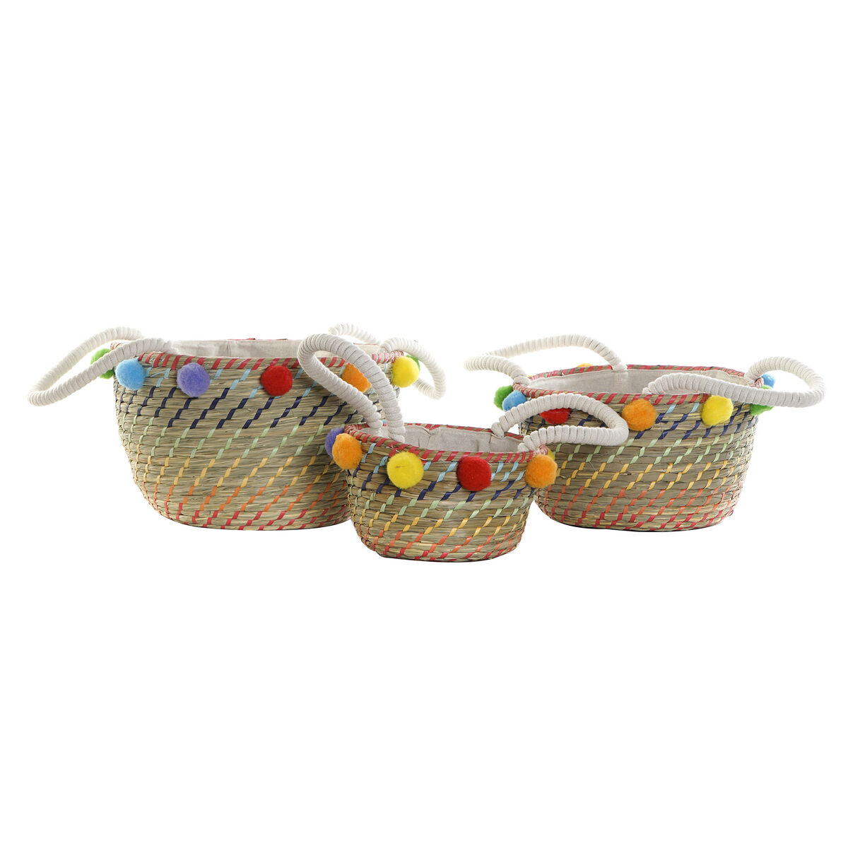Korg - set DKD Home Decor Tofs Boho 57 x 45 x 42,5 cm - 3