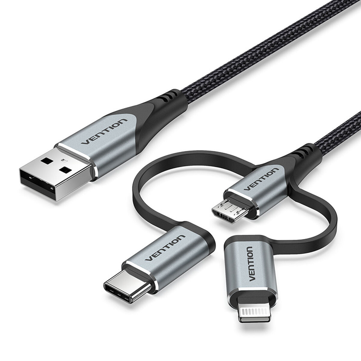 USB-kabel Vention CQJHF 1 m Grå - 2